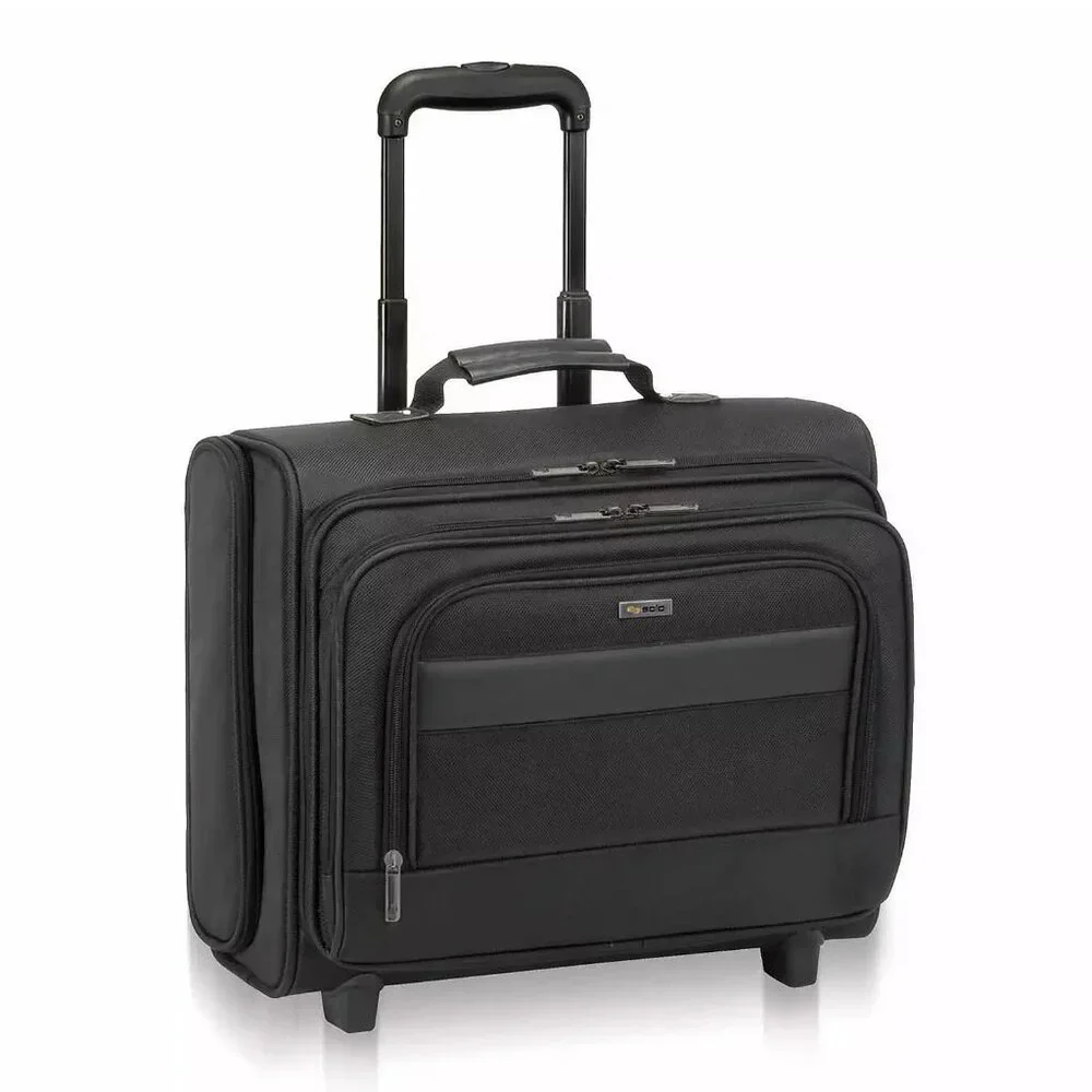 Solo Classic Rolling Nylon Laptop Overnight Bag Rolling Laptop Case